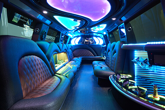 cadillac escalade limo interior